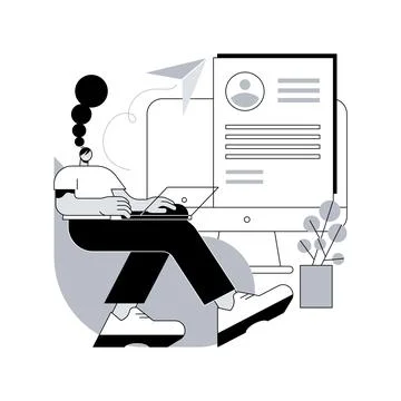 Send your CV abstract concept vector illustration. Stock Illustration
