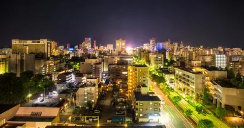 Sendai city at night Stock Photos