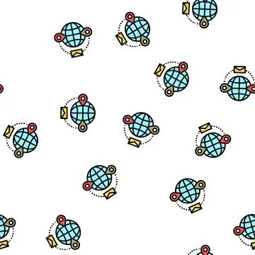 Sending abroad vector seamless pattern 스톡 일러스트