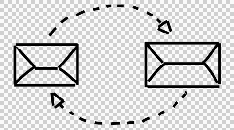 Sending and Receiving mail line drawing illustration animation with transpare Stock Footage 43200592