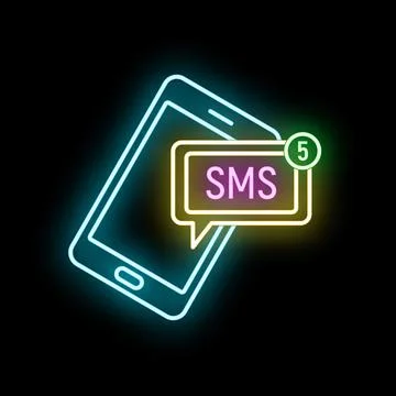 Sending and receiving sms messages on smartphone Stock Illustration