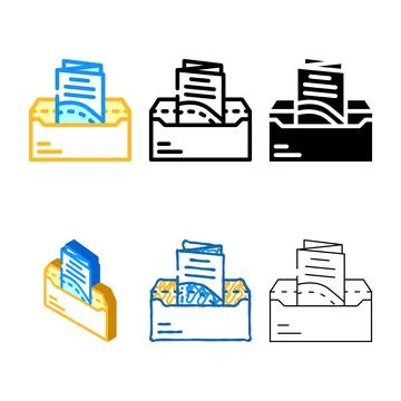 Sending booklet in envelope by mail designs color icon vector Stock Illustration