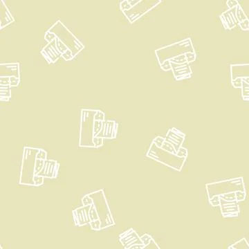 Sending booklet in envelope by mail line vector seamless pattern Stock Illustration