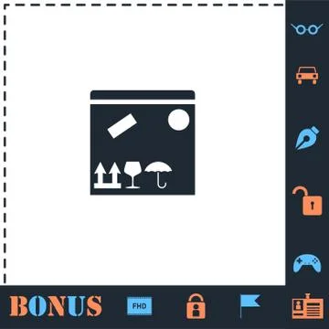 Sending Box icon flat Illustrazione stock