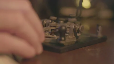 Sending a coded message via code key Stock Footage 163097073