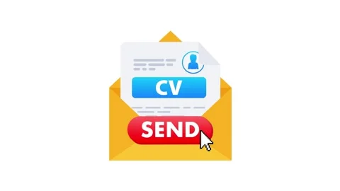 Sending curriculum vitae and generic document by clicking send button 스톡 동영상 315074075