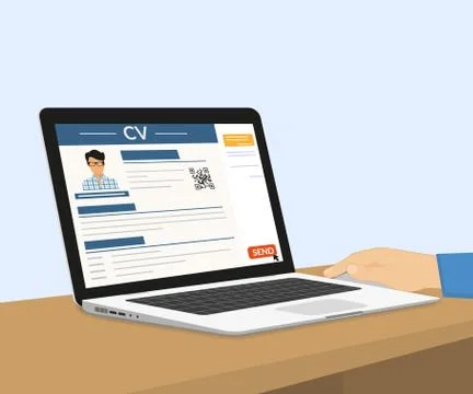 Sending CV via e-mail Stock Illustration