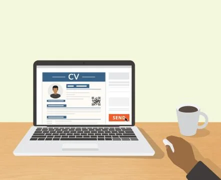 Sending CV via e-mail Stock Illustration