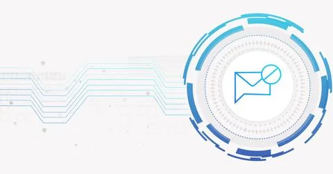 Sending data from circular interface on dashboard, with envelope icon, concen 写真素材