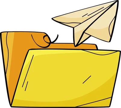 Sending Digital Information or Message from a Folder Illustration Illustrazione stock