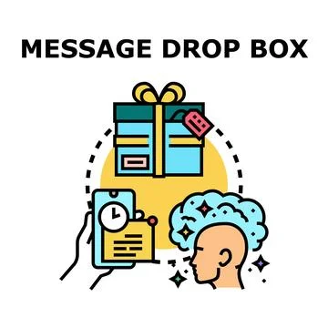 Sending digital message ideas receiving gift box concept Stock Illustration