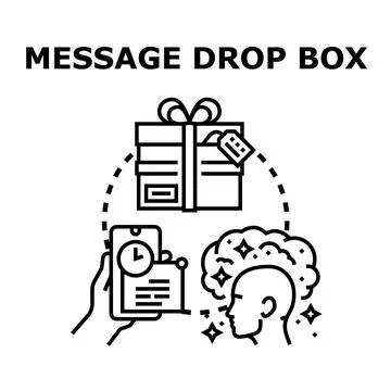 Sending digital message ideas receiving gift box concept Stock Illustration