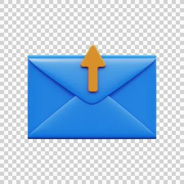 Sending email. 3D render. Stock Illustration