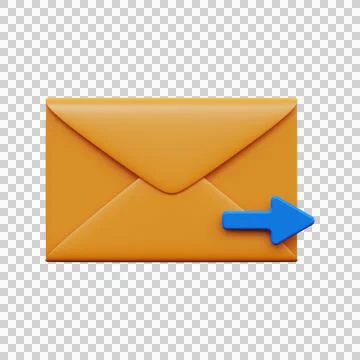 Sending email. 3D render Stock Illustration