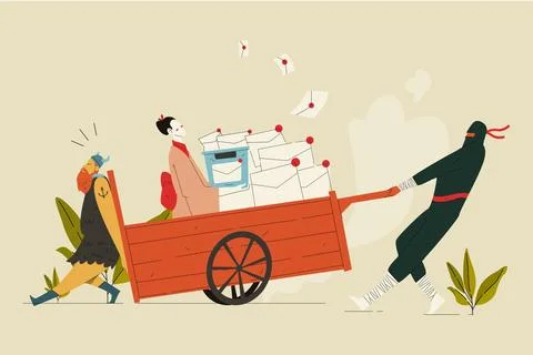 Sending Email Illustration Stock Illustration