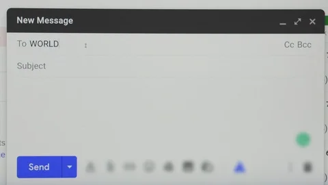Sending email message to the world, subject Coronavirus and body - Stay at home Stock Footage 127054725