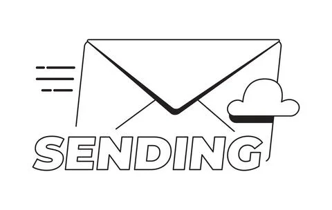 Sending email notification modern black and white UI element Stock Illustration