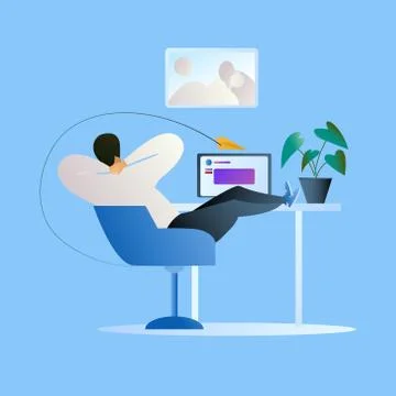 Sending email from office computer vector illustration concept Illustrazione stock