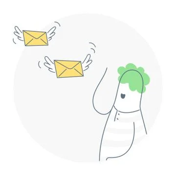 Sending emails or SMS Stock Illustration