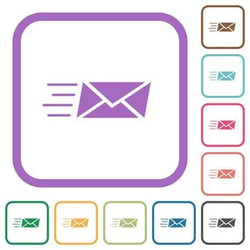 Sending express mail solid simple icons Illustrazione stock