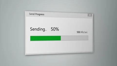 Sending File With Progress Bar. 2 Different Points of View. Stock Footage 116476013