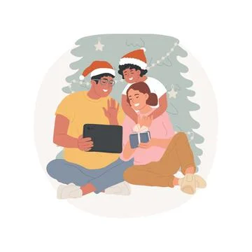 Sending greetings isolated cartoon vector illustration. Ilustración de archivo