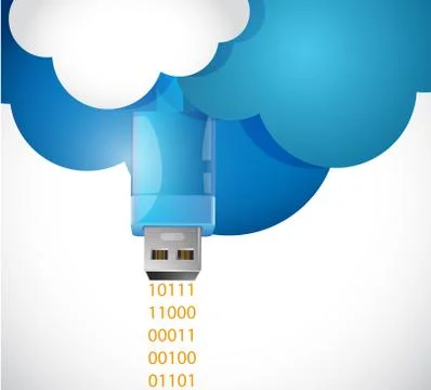 Sending information from the cloud. illustration Illustrazione stock