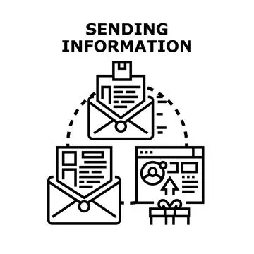 Sending information concept delivering digital email newsletter Stock Illustration