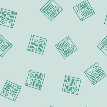 Sending invoice line seamless pattern Illustrazione stock