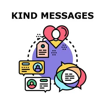 Sending kind messages with communication and support concepts Stock Illustration