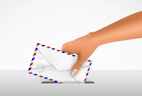 Sending a letter in an envelope Stock Illustration
