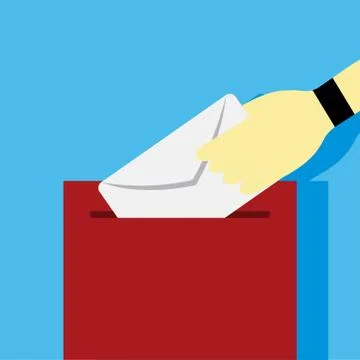 Sending Letter Mailbox Hand Gesture Vector Illustration Graphic 库存插图