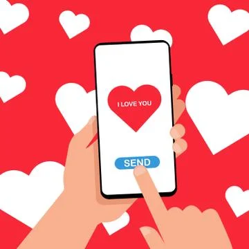 Sending love message concept Stock Illustration