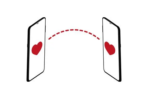 Sending love message concept on white. Stock Illustration