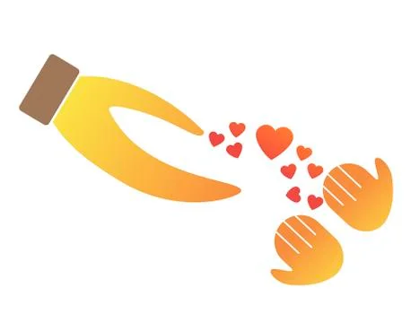 Sending love,warmth with hands in hands Stock Illustration