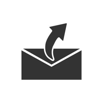 Sending mail icon flat Stock Illustration