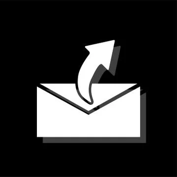 Sending mail icon flat Stock Illustration