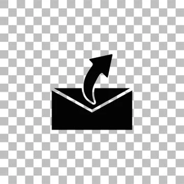 Sending mail icon flat Illustrazione stock