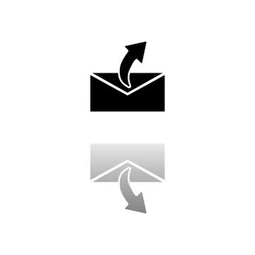 Sending mail icon flat Stock Illustration