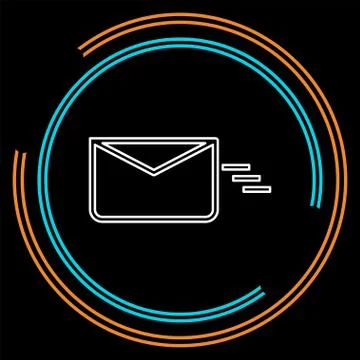 Sending mail or message icon, envelope Stock Illustration