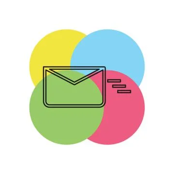 Sending mail or message icon, envelope Stock Illustration