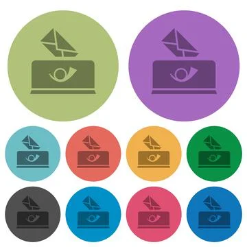 Sending mail solid color darker flat icons Stock Illustration