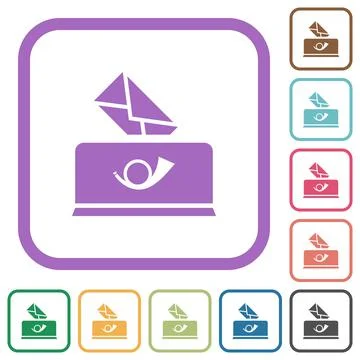 Sending mail solid simple icons Stock Illustration
