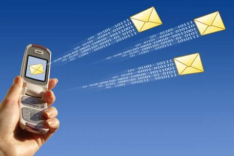 Sending message. Stock Illustration