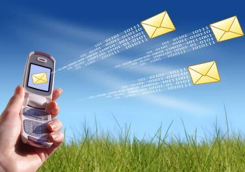 Sending message. Stock Illustration