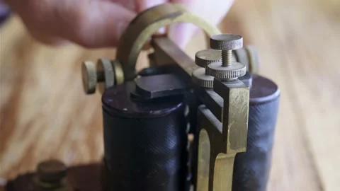 Sending a message in morse code Stock Footage 143778762