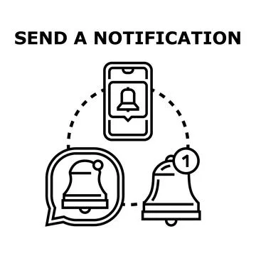 Sending mobile application notification message alert concept Stock Illustration
