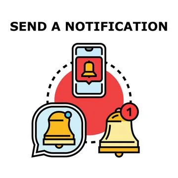 Sending mobile application notification message alert concept Stock Illustration