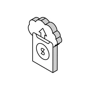 Sending money electronic cloud isometric icon vector illustration Stock Illustration