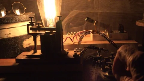 Sending Morse Code for help as fire spreads Stock Footage 99657191